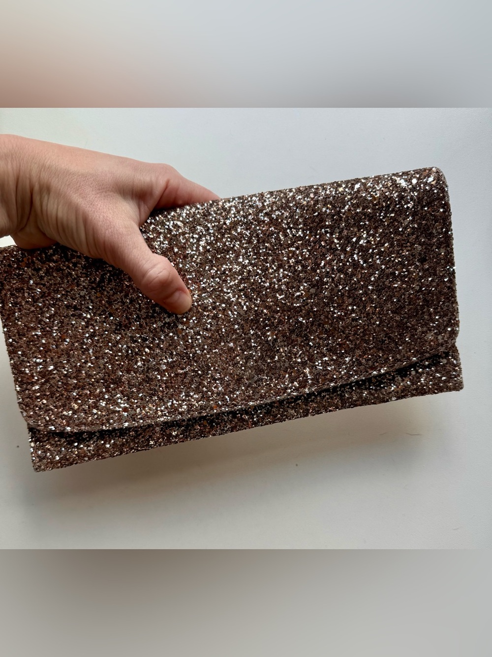Banana republic Glitter Fold-Over Clutch - gold